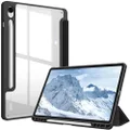 Fintie Hybrid Slim Case for Samsung Galaxy Tab S9 11 Inch 2023 Model (SM-X710/X716B/X718U) with S Pen Holder, Shockproof Cover Clear Transparent Back Shell, Auto Wake/Sleep, Black,(ESBH001)