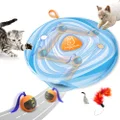Migipaws Interactive Cat Ball Toy Set, Fun Tracker, Glowing Chase Ball with MystiChaser Pouch, Fluffy Tail, A Small Mice (Orange)