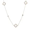 Open Clover Long Necklace Rosegold