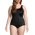 Lands' End Women's Plus Size Chlorine Resistant Tugless One Piece Swimsuit Soft Cup 16W Black