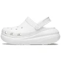 Crocs Unisex-Adult Classic Crush Clogs | Platform Shoes, White, 11 Women/9 Men