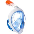 SUBEA Tribord EasyBreath Full Face, Anti-Fog, Hypoallergenic Silicone Facial Lining Snorkeling Mask, Blue, M/L