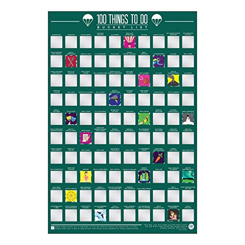 100 Things to Do Bucket List Scratch Poster