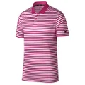 NIKE New DRI FIT Victory Stripe Golf Polo Vivid Pink/White/Black Medium
