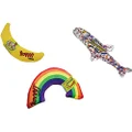Yeowww! Organic Catnip 3-Toy Variety Pack with Rainbow, Banana, and Pollock