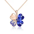 Clover Leave Flower Pendant,Natural & Certified heart Cut Flower Necklace with Swarovski crystals Gift for Women by KRUCKEL 5071010