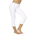 No Nonsense Women's Classic Denim Capri Leggings with Pockets, White, Large