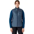Rab Women's Microlight Down Insulated Lightweight Vest for Hiking and Skiing, Steel, Large