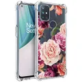 Osophter for Oneplus Nord N10 Case,Oneplus N10 Case Flower Floral for Girls Women Shock-Absorption Flexible TPU Rubber Phone Cover for Oneplus Nord N10 5G(Purple Flower)