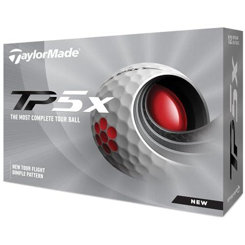 TaylorMade Unisex TP5X Golf Balls, White, One Size