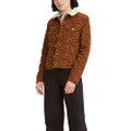 Levi's Women's Original Sherpa Trucker Jackets (Also Available in Plus), Scratchy Leopard Ginger, Large