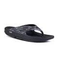 OOFOS OOriginal Sport Sandal - Lightweight Recovery Footwear - Reduces Stress on Feet, Joints & Back - Machine Washable - Hand-Painted Graphics, Black Camo, 14 Women/12 Men