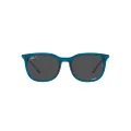 Ray-Ban Rb4386 Square Sunglasses, Transparent Turquoise/Polarized Dark Grey, 54 mm