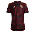 adidas Men's Soccer Germany 2022 Authentic Away Jersey, Black/Red, X-Large