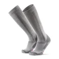 DANISH ENDURANCE Knee High Merino Hiking Socks Padded Warm for Men & Women, gray, 48-51