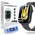 FLOKINICE Compatible for Apple Watch Series 3/2/1 38mm Screen Protector, Tempered Glass 𝐇𝐢𝐝𝐞 𝐒𝐜𝐫𝐚𝐭𝐜𝐡𝐞𝐬 Full Coverage Bubble Free HD Film for iWatch 38mm - 2 Pack