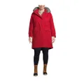 Lands' End Women's Expedition Waterproof Down Winter Parka with Faux Fur Hood, Rich Red, 3X