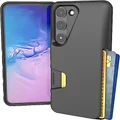 Smartish Galaxy S23 Wallet Case - Wallet Slayer Vol. 1 [Slim + Protective] Grip Credit Card Holder for Samsung - Black Tie Affair