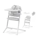 CYBEX LEMO 2 High Chair System, Grows with Child up to 209 lbs, One-Hand Height and Depth Adjustment, Anti-Tip Wheels Safety Feature - All White