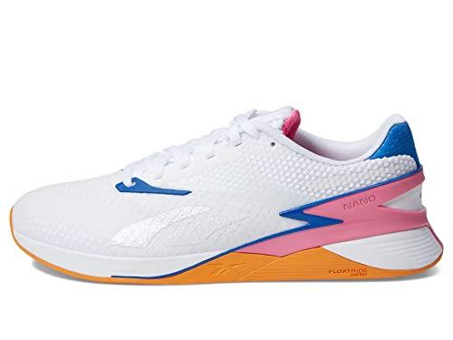 Reebok Women's Nano X3 Training Shoes, White/Peach Fuzz/Pink, 5