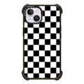 CASETiFY Ultra Impact iPhone 14 Case [5X Military Grade Drop Tested / 11.5ft Drop Protection] - Black White Check Checkerboard Chess Board Two Tone Ska Pattern - Glossy Black