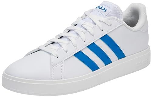 Adidas LIT50 Men's Sneakers, Grand Court, TD Lifestyle Coat, Casual, Footwear White/Bright Royal/Footwear White (ID3022), 8 US