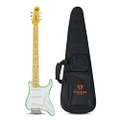 Traveler Guitar Guitar 6 String Travelcaster Deluxe Electric Gig Bag, Right, Surf Green/White, Full (TCD SGNG)