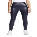 commando Women's Perfect Control Faux Leather Leggings SLG06 Navy Large