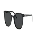 Ray-Ban Rb2197f Elliot Low Bridge Fit Square Sunglasses, Black/Polarized Black, 54 mm