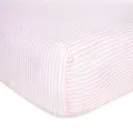 Burt's Bees Baby Fitted Crib Sheet|100% Organic Cotton, W28" x L52", Blossom Pink Thin Stripes