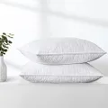 puredown Quilted Goose Feather and Down Pillow, White, King Size, Set of 2