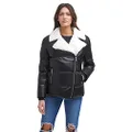 Levi's Women's Breanna Puffer Jacket (Standard and Plus Sizes), Black Faux Fur Trimmed Moto, Large