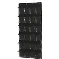Simple Houseware 24 Pockets Large Clear Pockets Over The Door Hanging Shoe Organizer, Black (56" x 22.5")