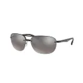 Ray-Ban Men's Rb4275ch Chromance Square Sunglasses, Matte Black/Polarized Grey Mirrored Silver, 63 mm