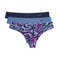 Under Armour Thong Printed Underwear 3-pack, Mineral Blue (470)/Black, X-Small
