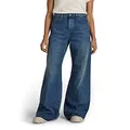 G-Star RAW Women's Deck Ultra High Wide Leg Jeans, Blue, Beige/Khaki (Ecru C525-159), 28W x 30L