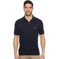 NAUTICA Men's Classic Fit Short Sleeve Solid Soft Cotton Polo Shirt, Navy, Medium