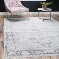Unique Loom Sofia Collection Area Traditional Vintage Rug, French Inspired Perfect for All Home Décor, 3' 3 x 5' 3 Rectangular, Gray/Ivory