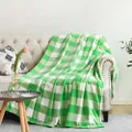 NEWCOSPLAY Buffalo Plaid Throw Blanket Soft Flannel Fleece Checker Pattern Lightweight Decorative Blanket for Bed Couch (350GSM-White/Green, Throw(50"x60"))