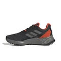 adidas Men's Terrex Soulstride Trail Running Shoes Sneaker, Core Black Grey Four Solar Red, 10 US