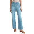 Cicy Bell Women's High Waisted Baggy Jeans Wide Leg Stretch Vintage Denim Pants with Front Pockets, Light Blue, 8
