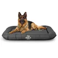 The Dog’s Bed Utility Waterproof Dog Bed, XL Durable Grey Oxford Fabric, YKK Zippers, Washable Reversible Cover, Dog Beds for Home Car Crate & Yard, Puppy & All Pet Comfort