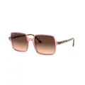 Ray-Ban Women's Rb1973 Square Ii Sunglasses, Transparent Pink/Pink Gradient Brown, 53 mm
