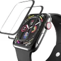 EWUONU [2 Pack Apple Watch Series 8/7 Screen Protector 45mm Tempered Glass, 3D Full Coverage [Easy Installation Frame] Waterproof Bubble-Free Anti-Scratch HD Clear Film for iWatch 8/7 45mm