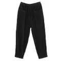 Minibee Women's Corduroy Baggy Pants Elastic Waist Loose Harem Pant Cotton Wide Leg Trousers with Pockets Black 2XL