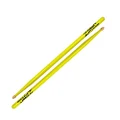 Zildjian 5A Acorn Black Dip Drumsticks Neon Yellow, Wood -inch Yellow