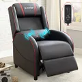 Homall Gaming Recliner Chair Racing Style Single Living Room Sofa Recliner PU Leather Recliner Seat Home Theater Seating (Red)