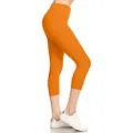 Leggings Depot 5" Waistband Yoga Capri Solid LY5CPR128-MUSTARD, One Size