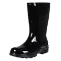 Asgard Women's Mid-Calf Rain Boots Short Waterproof Garden Shoes, Black 42