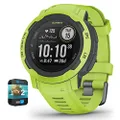 Garmin 010-02626-11 Instinct 2 GPS Smartwatch/Fitness Tracker Electric Lime Bundle with Premium 2YR CPS Enhanced Protection Pack